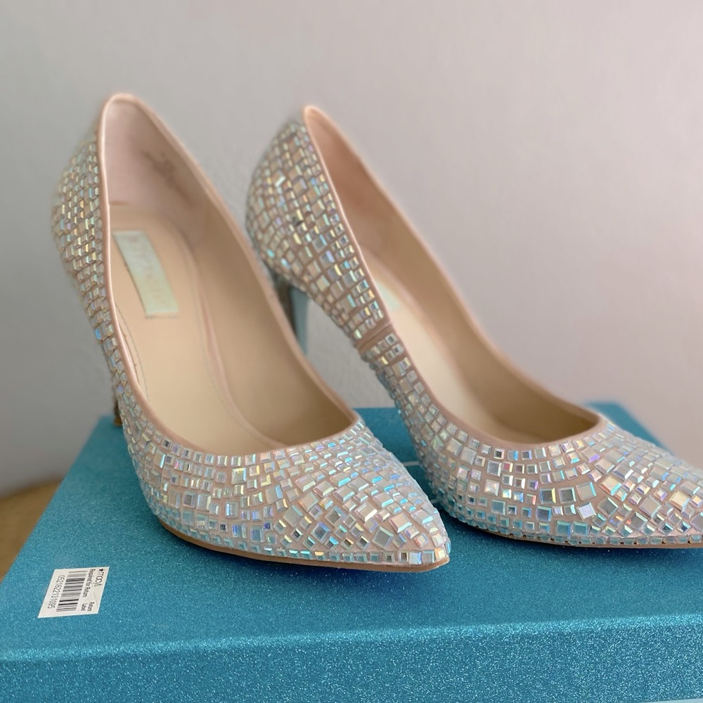 Betsy Johnson Blue Crystal Heels